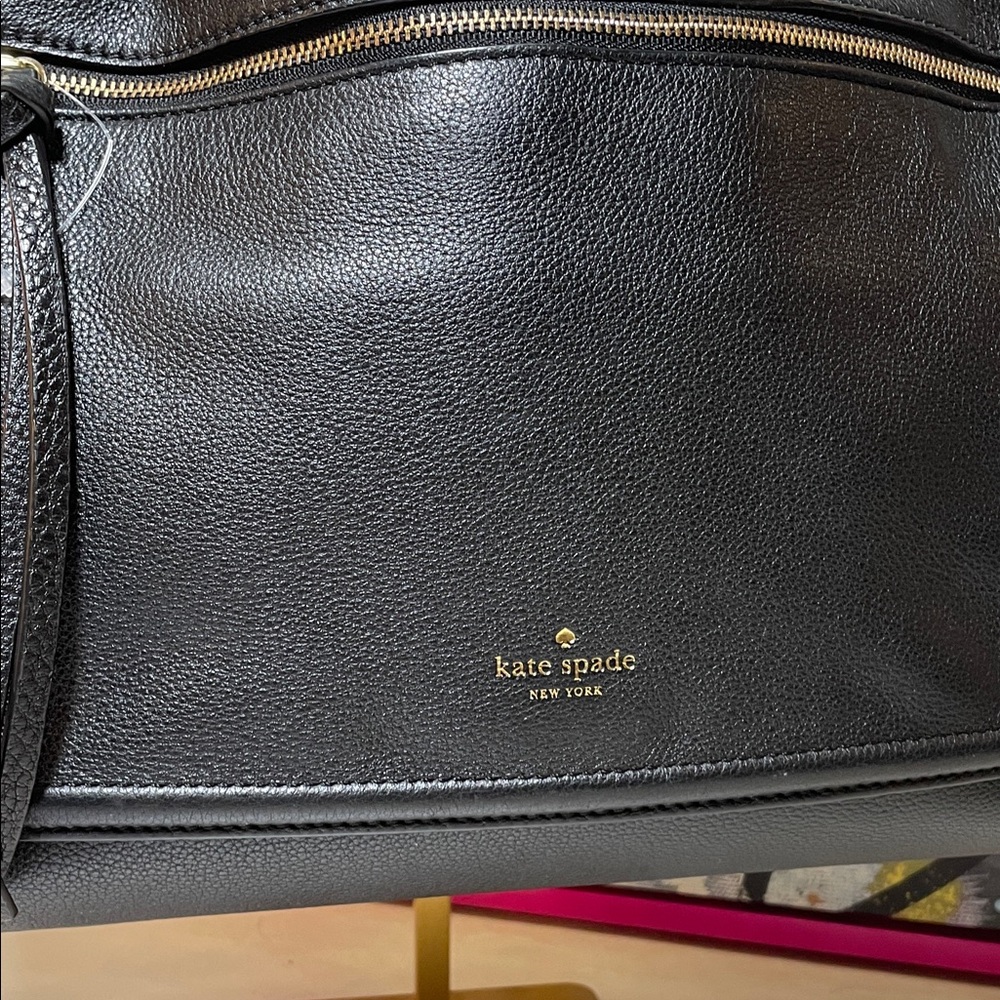 kate spade Ashby Place Abbott Black Leather Satchel with Gold Hardware - Picture 5 of 16